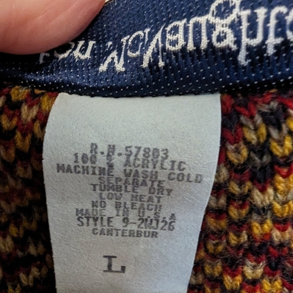 😄 Norton McNaughton vintage paisley cardigan sweater sz L - Picture 6 of 6